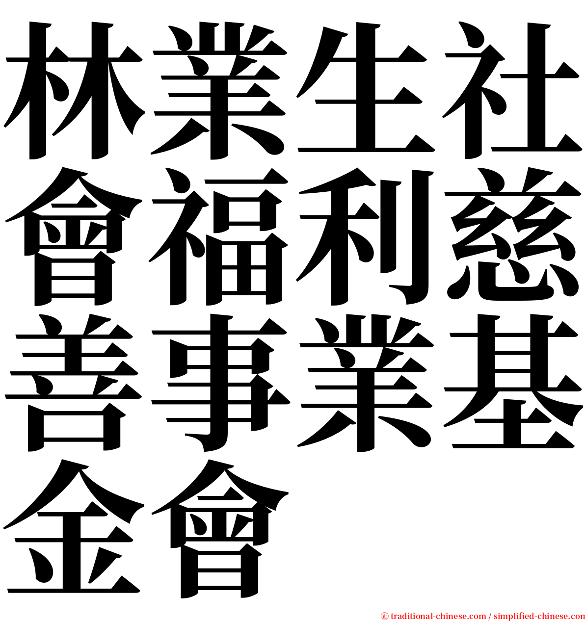 林業生社會福利慈善事業基金會 serif font