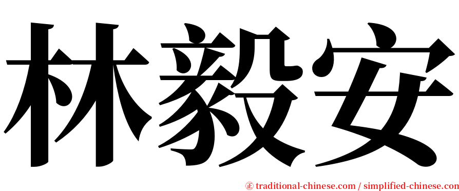 林毅安 serif font