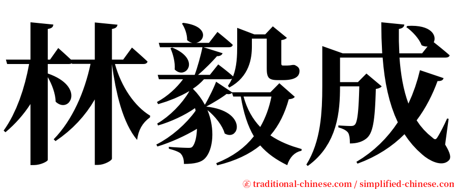 林毅成 serif font