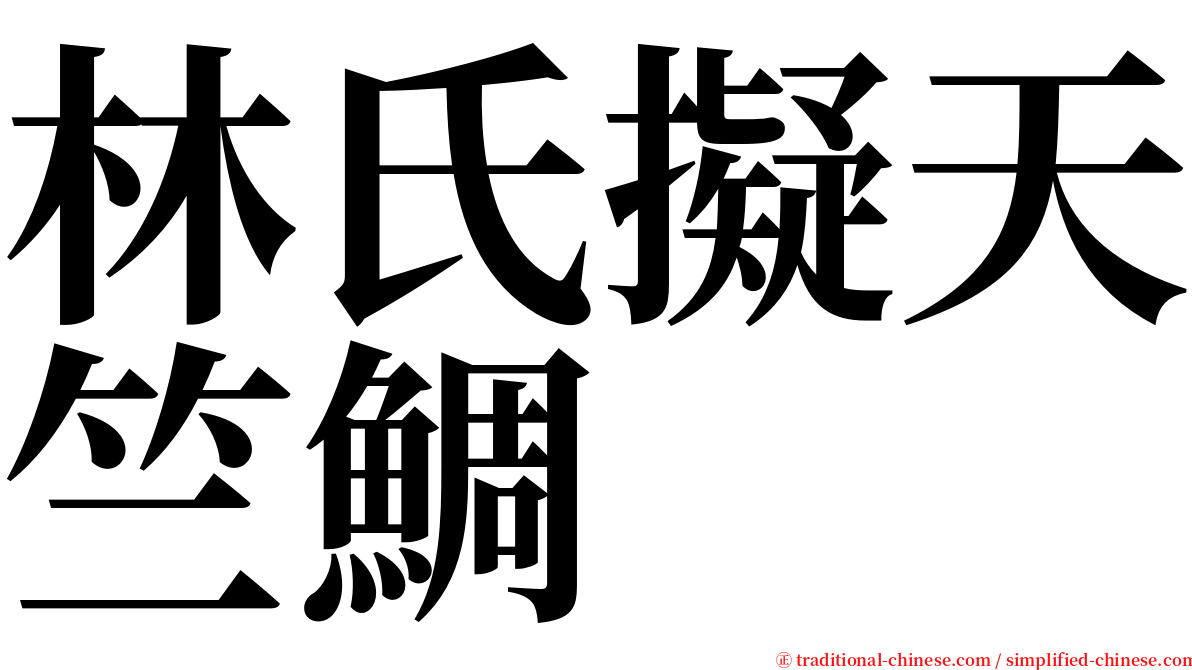 林氏擬天竺鯛 serif font