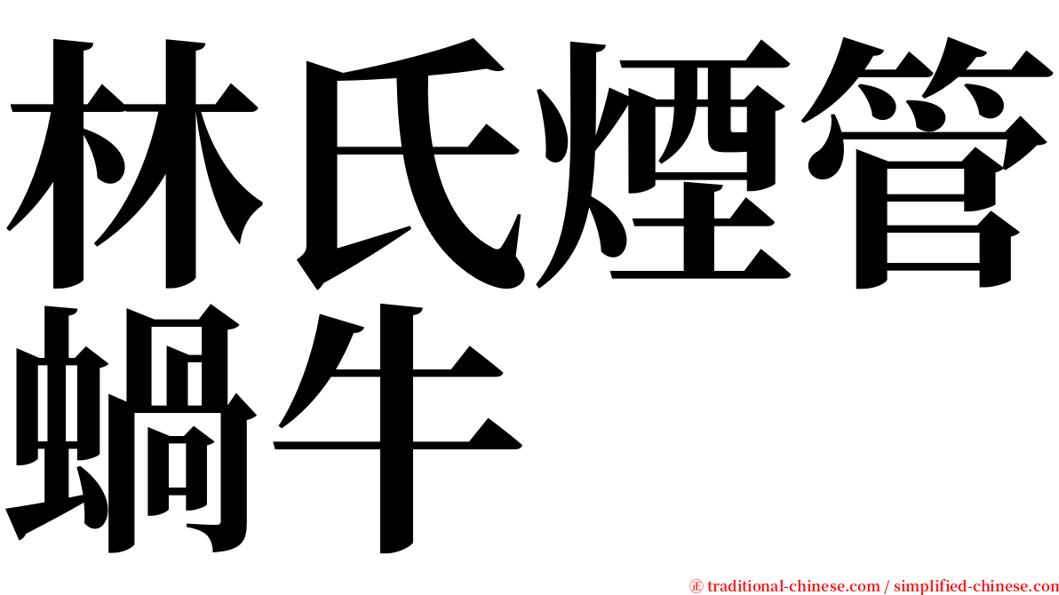 林氏煙管蝸牛 serif font