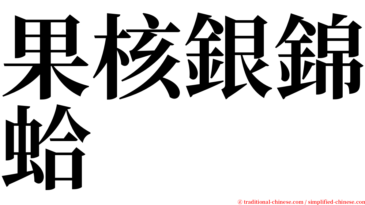 果核銀錦蛤 serif font