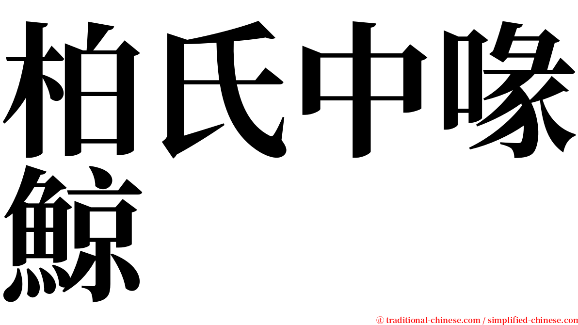 柏氏中喙鯨 serif font