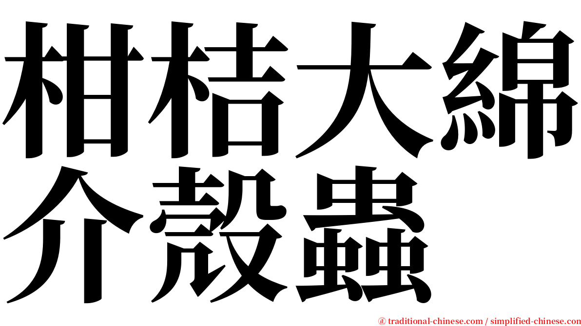 柑桔大綿介殼蟲 serif font