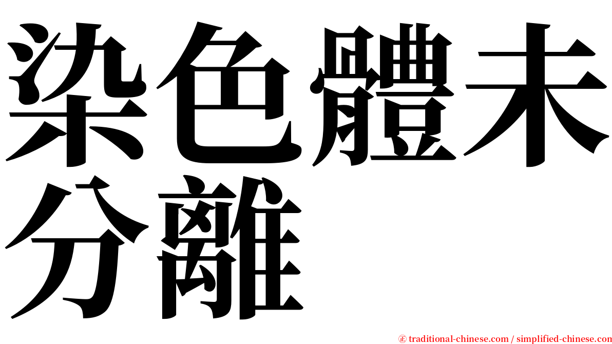 染色體未分離 serif font