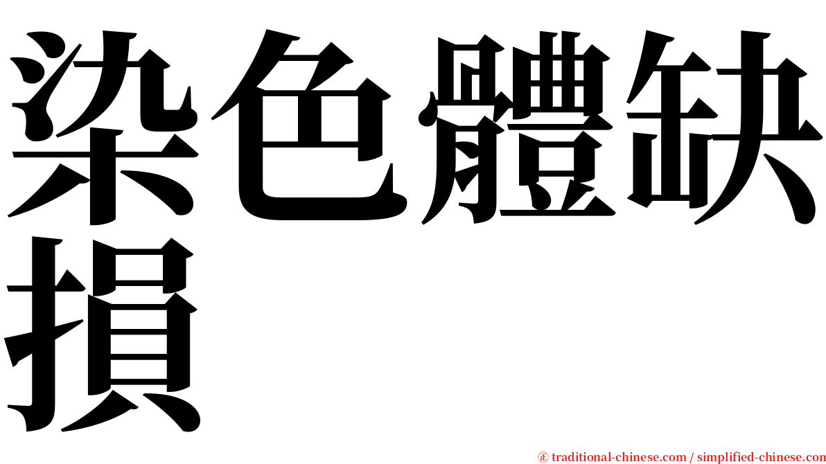 染色體缺損 serif font