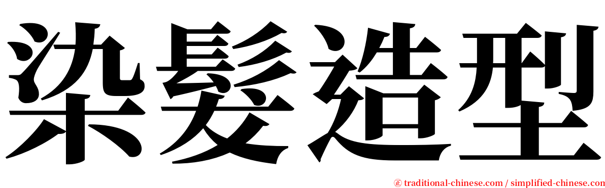 染髮造型 serif font