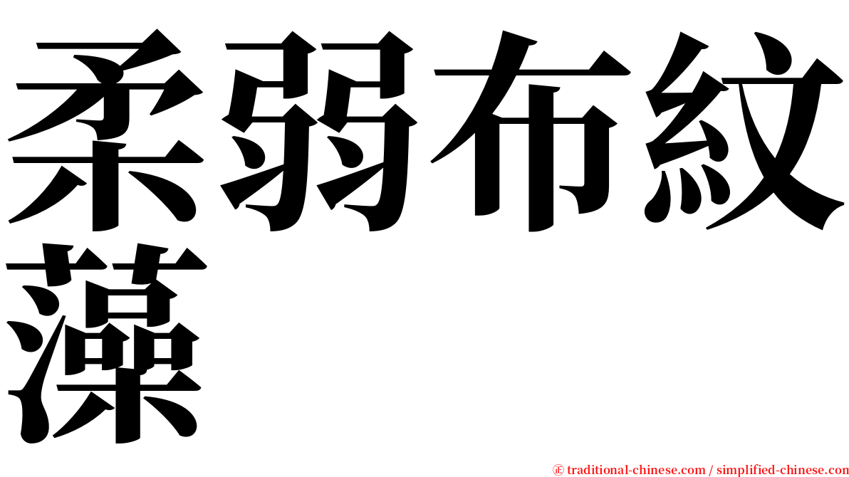 柔弱布紋藻 serif font