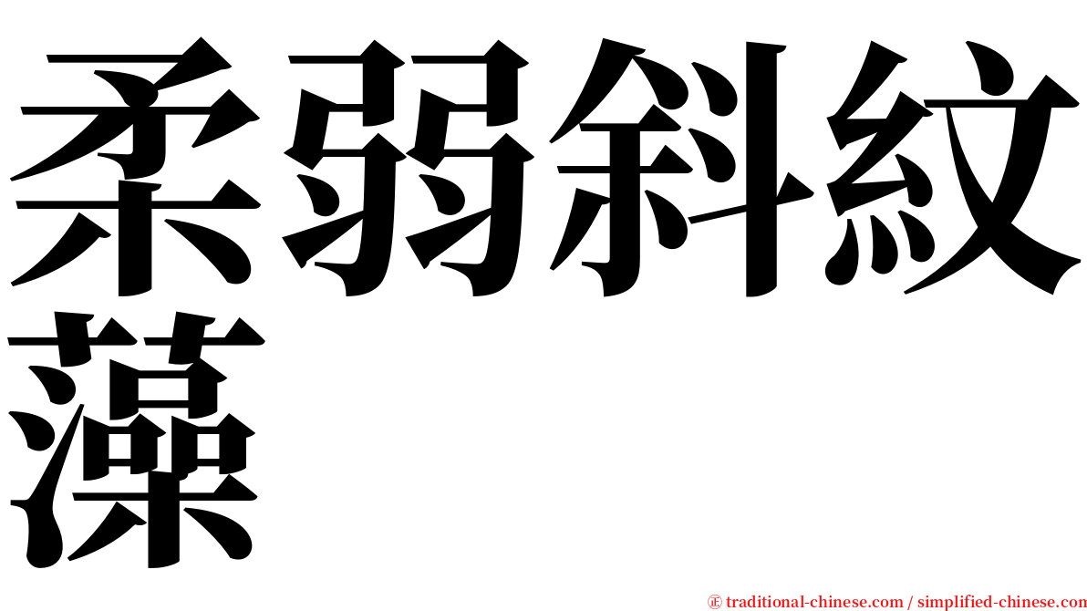 柔弱斜紋藻 serif font