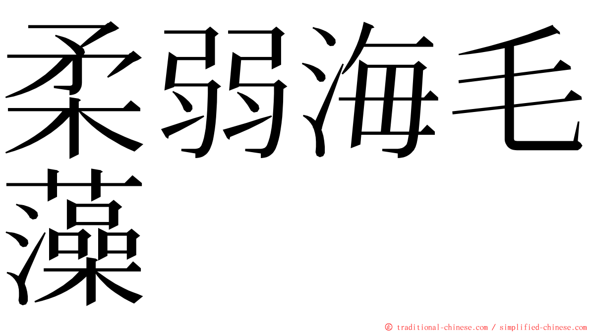 柔弱海毛藻 ming font