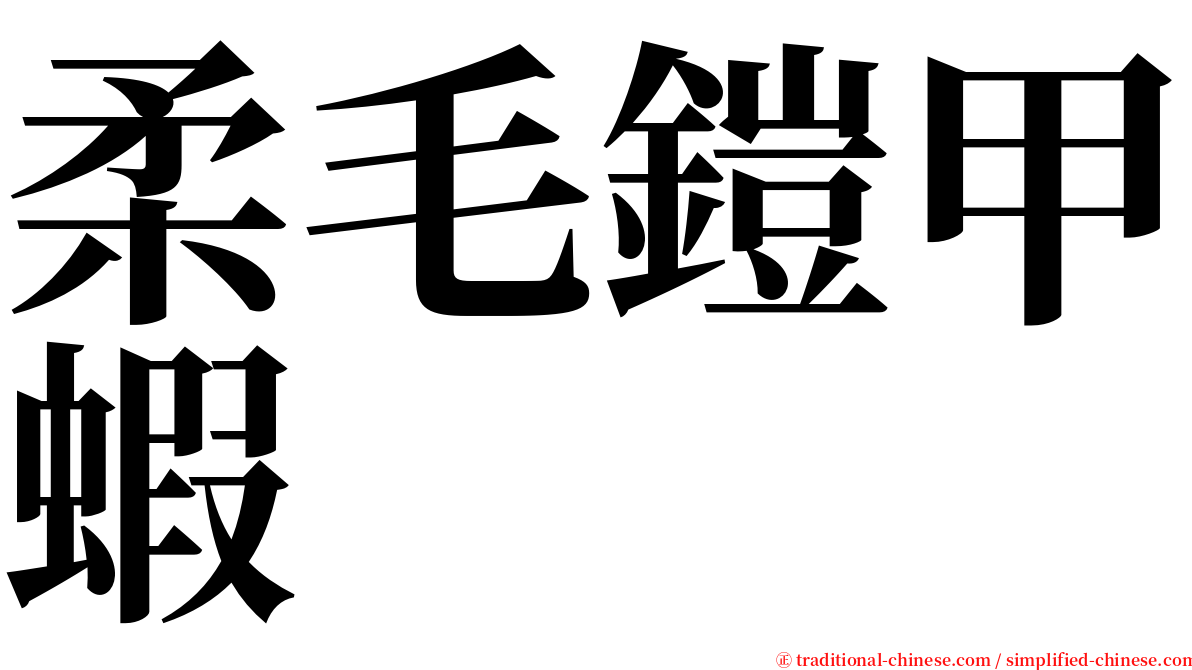 柔毛鎧甲蝦 serif font