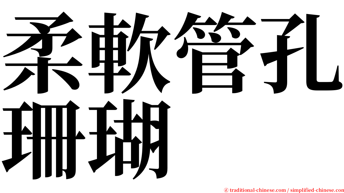 柔軟管孔珊瑚 serif font