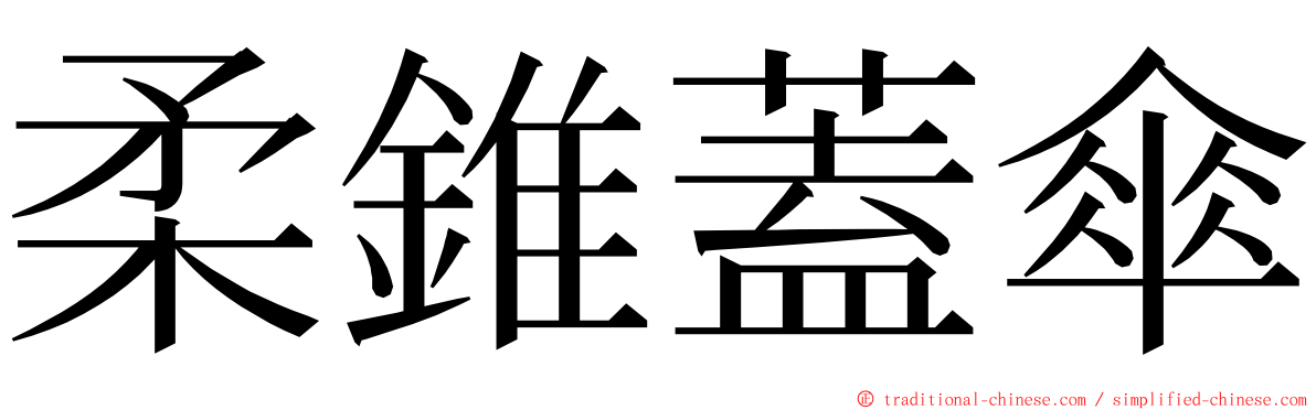 柔錐蓋傘 ming font