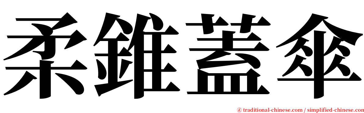 柔錐蓋傘 serif font