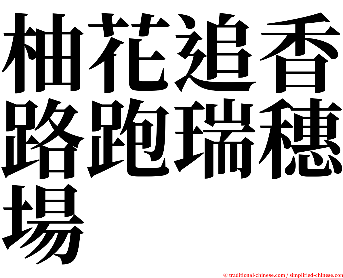 柚花追香路跑瑞穗場 serif font