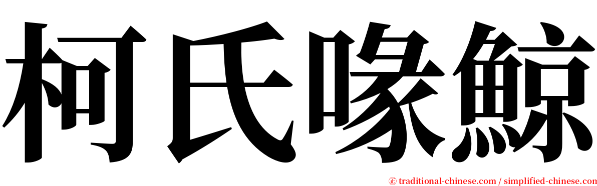 柯氏喙鯨 serif font