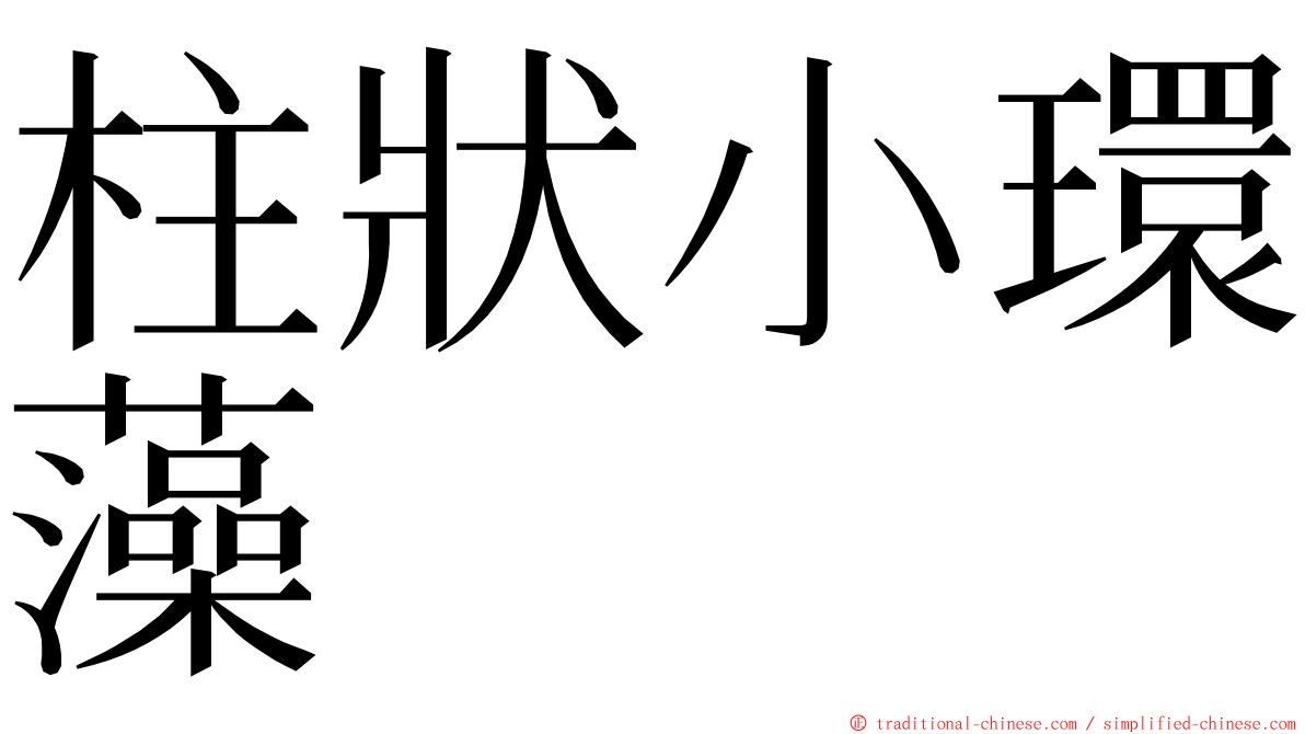 柱狀小環藻 ming font