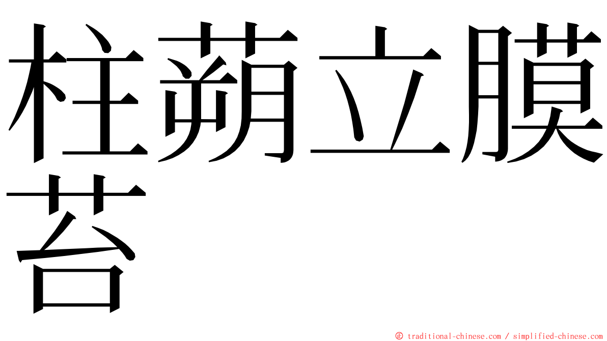 柱蒴立膜苔 ming font