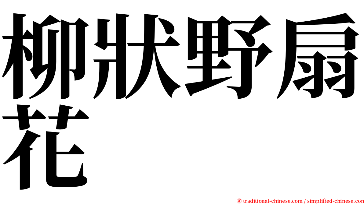 柳狀野扇花 serif font