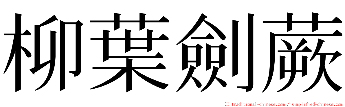 柳葉劍蕨 ming font