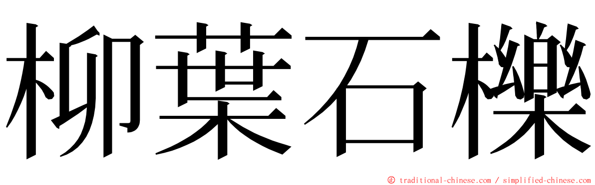 柳葉石櫟 ming font