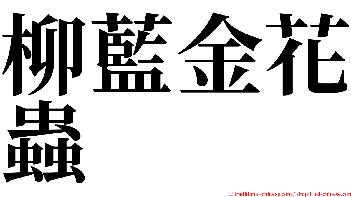 柳藍金花蟲 serif font