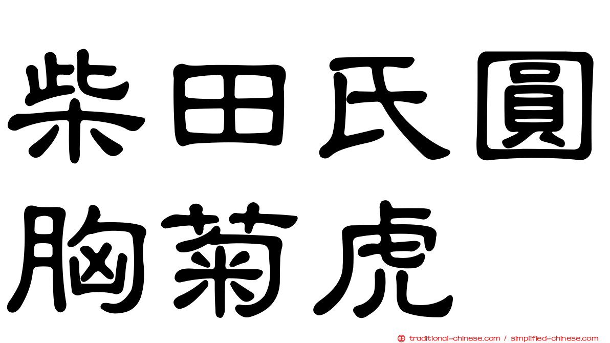 柴田氏圓胸菊虎