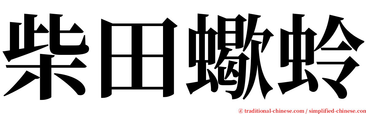 柴田蠍蛉 serif font