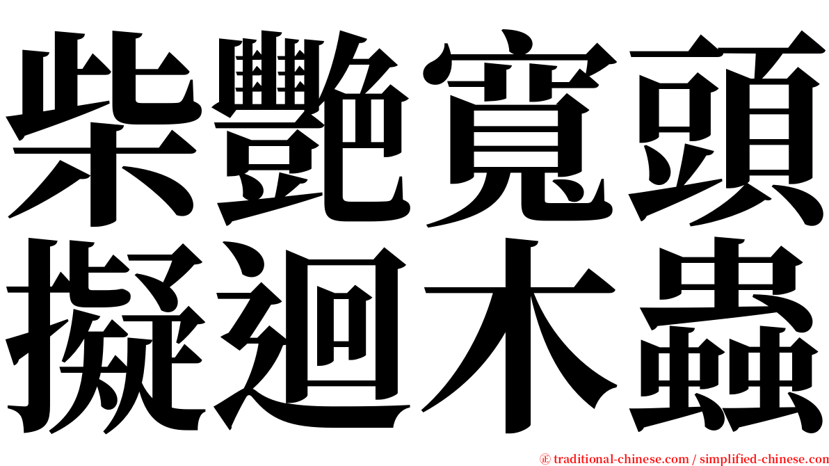 柴艷寬頭擬迴木蟲 serif font