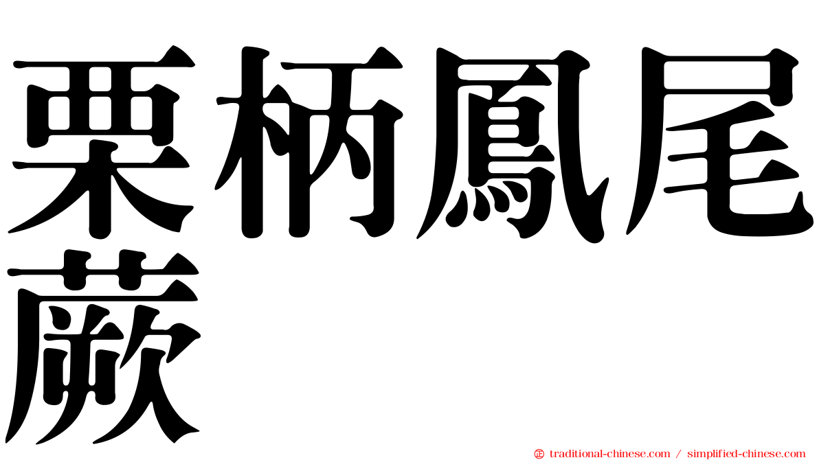 栗柄鳳尾蕨