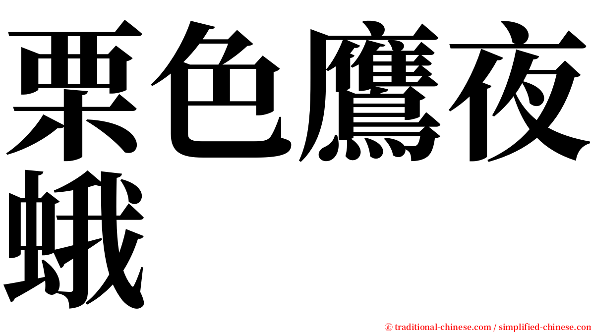 栗色鷹夜蛾 serif font