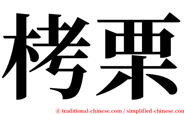 栲栗 serif font