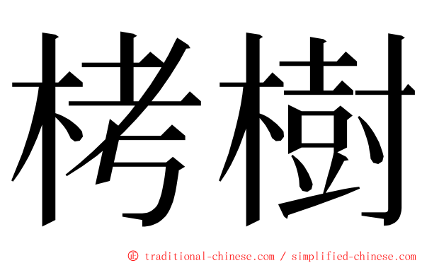 栲樹 ming font