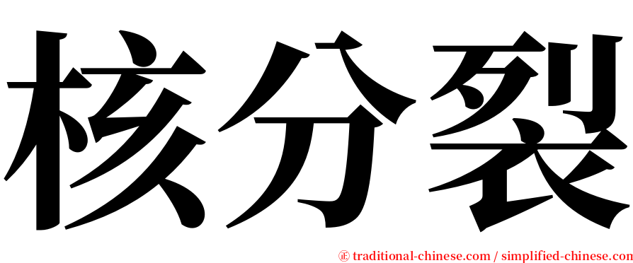 核分裂 serif font