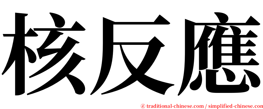 核反應 serif font