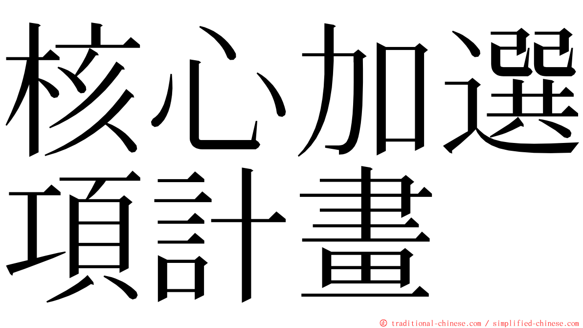 核心加選項計畫 ming font