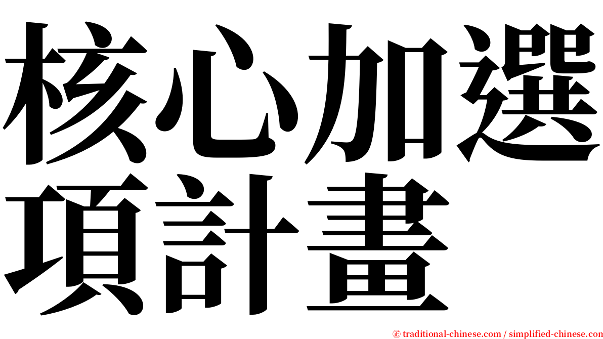 核心加選項計畫 serif font