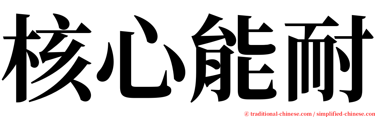 核心能耐 serif font