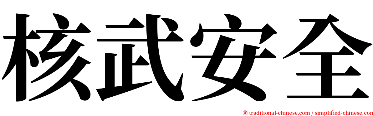 核武安全 serif font