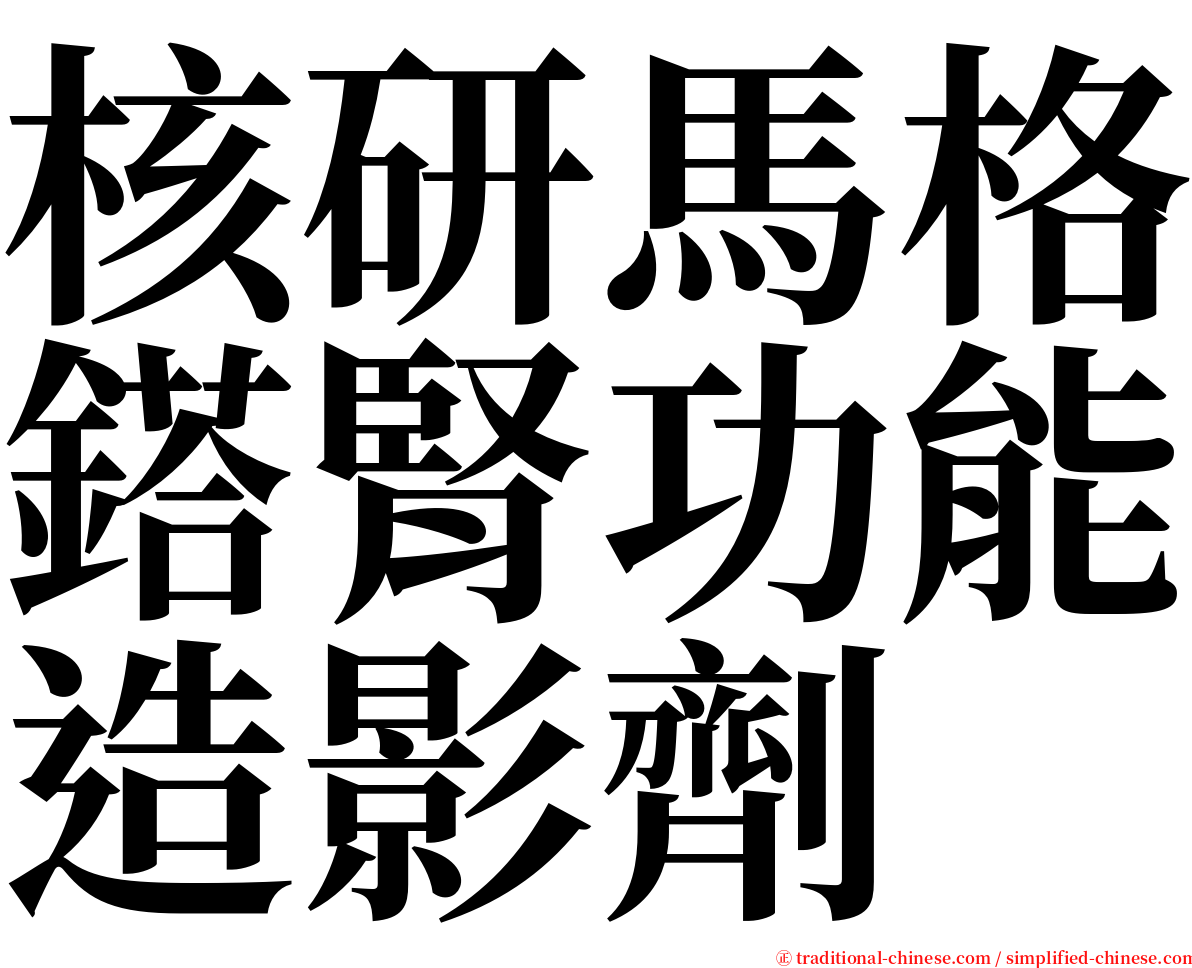 核研馬格鎝腎功能造影劑 serif font