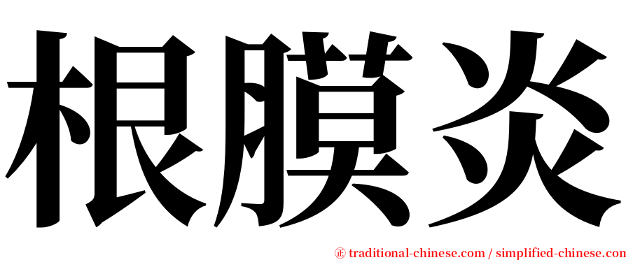 根膜炎 serif font