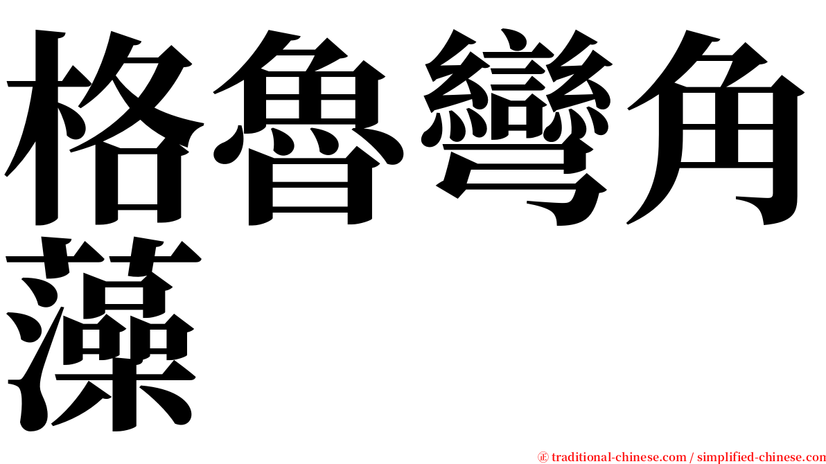 格魯彎角藻 serif font