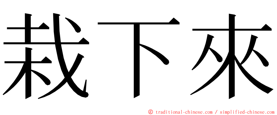 栽下來 ming font