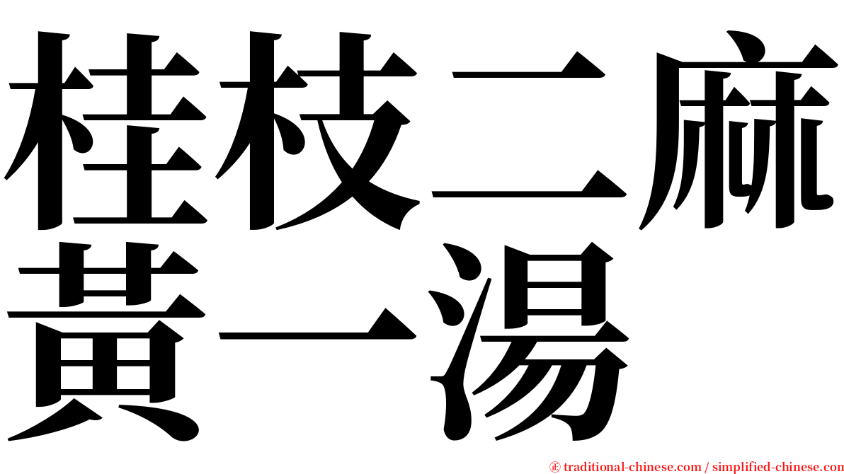 桂枝二麻黃一湯 serif font