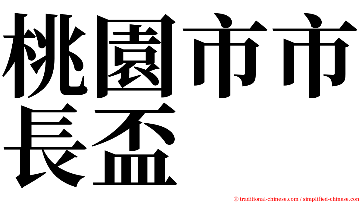 桃園市市長盃 serif font