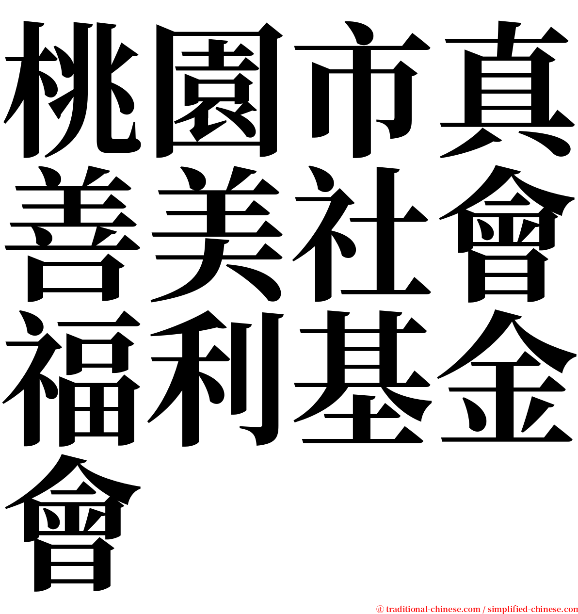 桃園市真善美社會福利基金會 serif font