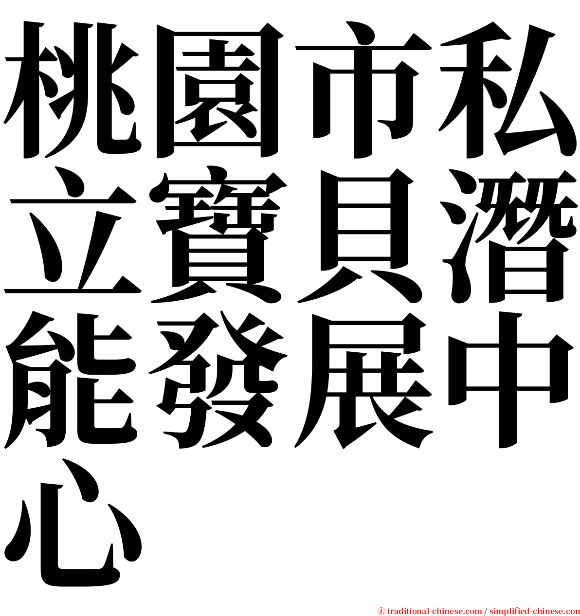 桃園市私立寶貝潛能發展中心 serif font