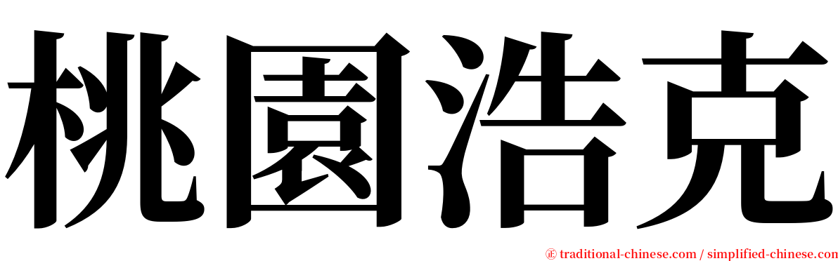 桃園浩克 serif font