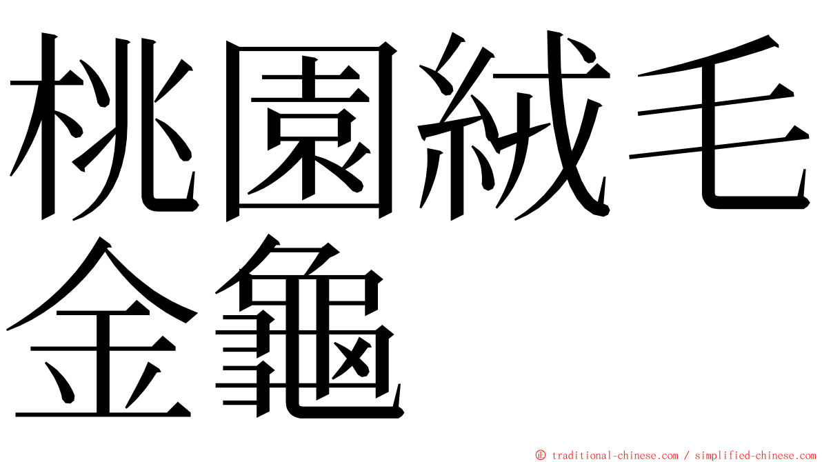 桃園絨毛金龜 ming font