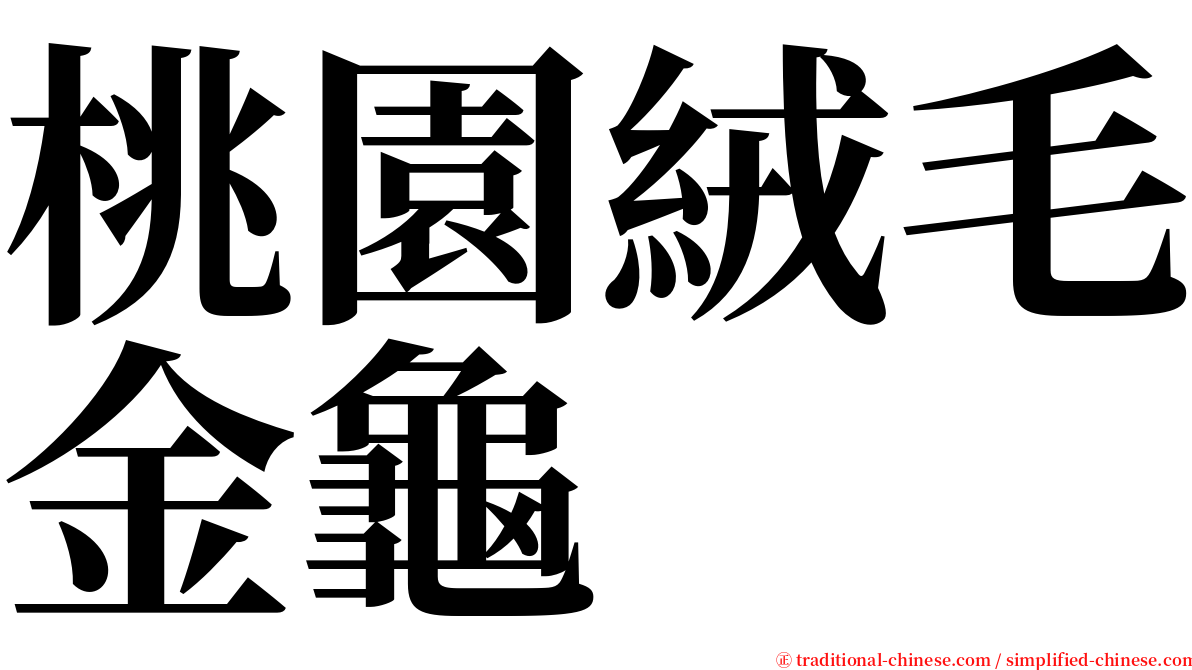 桃園絨毛金龜 serif font